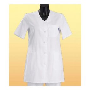 Tunika női V nyakú bevarrt ujjú fehér