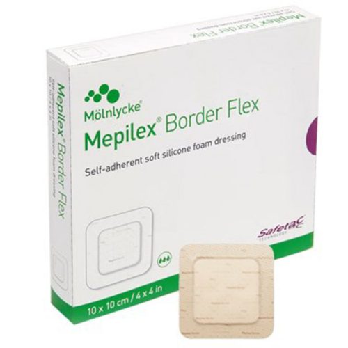 MEPILEX BORDER FLEX 5 RÉTEGŰ, EXTRA KOMFORTOS HABKÖTSZER 10 X 10 CM