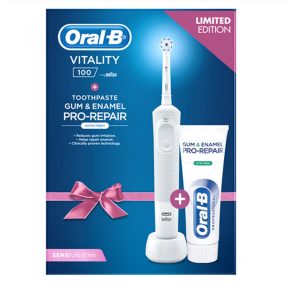 Fogkefe Oral-B D100 fehér elektromos Sensi fejjel