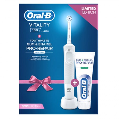 Fogkefe Oral-B D100 fehér elektromos Sensi fejjel