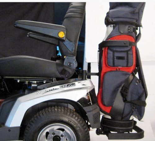 Mozgássérül elektromo kocsihoz golf felszerelés tartó