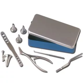 Fülészeti szett 6 db-os aluminium dobozban