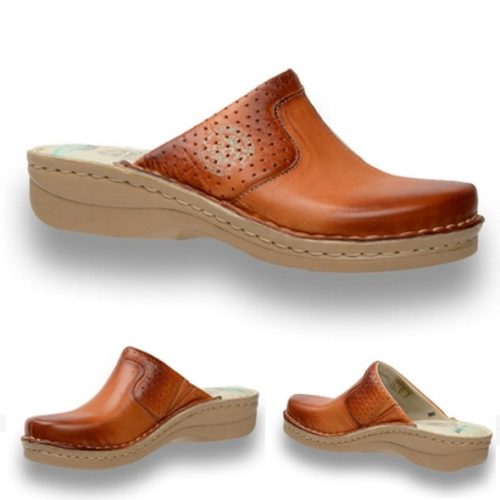 COMFORT női papucs 360 barna géles sarokkal 39