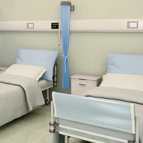   Kórtermi ágyelválasztó függőny - paraván teleszkópos+lehajtható