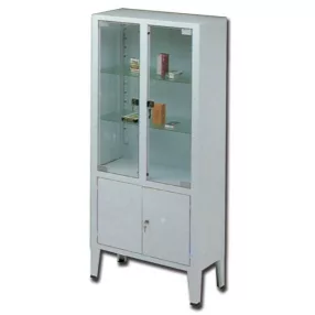   Műszer és gyógyszer szekrény fém 2-2 ajtós 75x38x169 cm