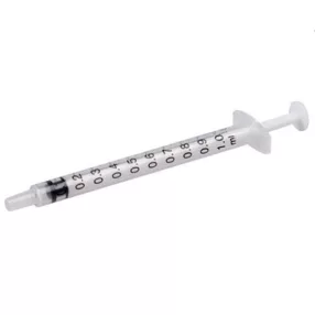 Inzulinos fecskendő 1 ml műanyag steril (tű nélkül)