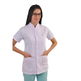 IBA FEHÉR rövid női köpeny gallér nélküli