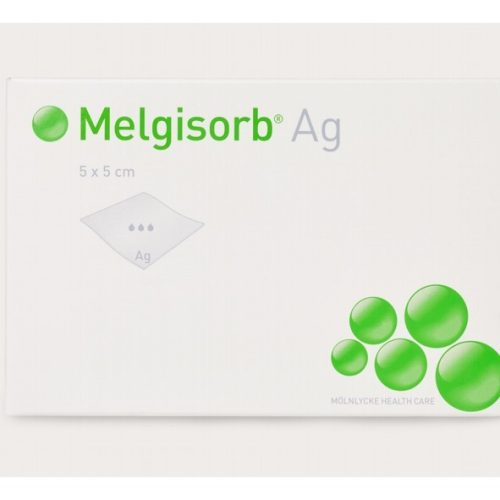 Melgisorb AG 5x5 cm ezüst-aligát kötszer