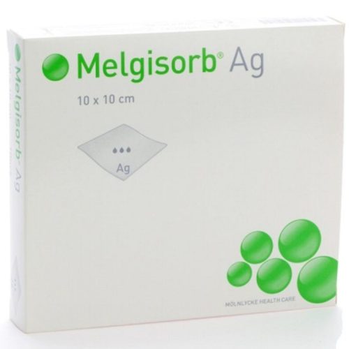 Melgisorb AG 10x10 cm ezüst-aligát kötszer