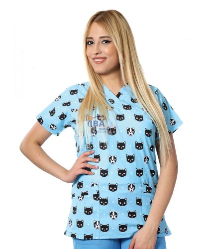 IBA KUTYA-MACSKA mintás tunika 2XL