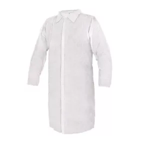   Köpeny egyszer használatos PÉ - XL kék/ fehér tépőzáras/ cipzáros