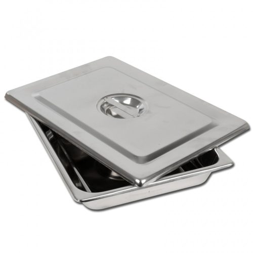 Műszertálca rm lekerekített sarokkal, fedéllel 355x254xh50 mm
