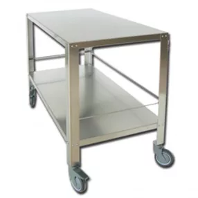 Rozsdamentes műszer asztal 2 polcos - 120 x 65 x h 95 cm