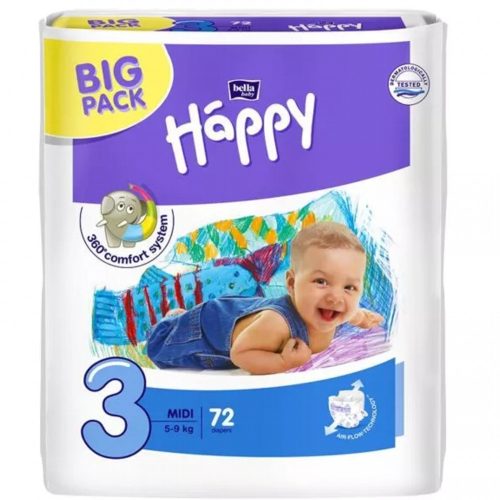 Bella Baby Happy MIDI 5-9 KG 72 db/csomag