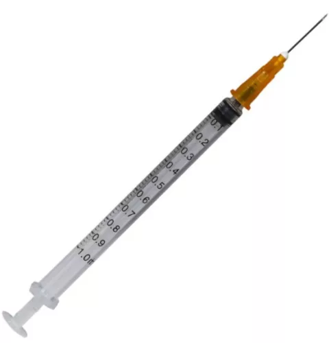 Egyszer használatos steril fecskendő 1 ml, 25G tűvel