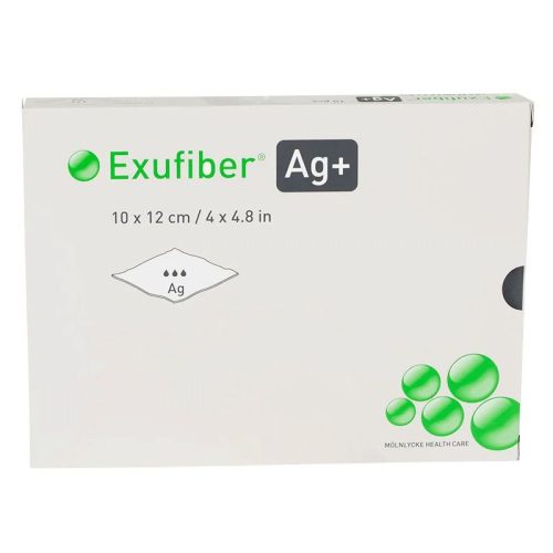 Exufiber Ag+ 15 x 15 cm polymer kötszer 10 db/doboz