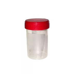 Steril vizeletgyűjtő pohár csavaros fedéllel, 60 ml