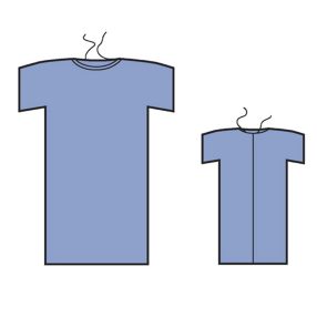 Beteging, rövid ujjú kék