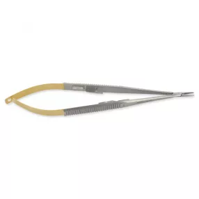 CASTROVIEJO tűfogó hajlított GOLD egyenes - 18cm