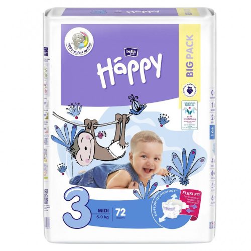 Bella Baby Happy MIDI 5-9 KG gyerek pelenka 70db