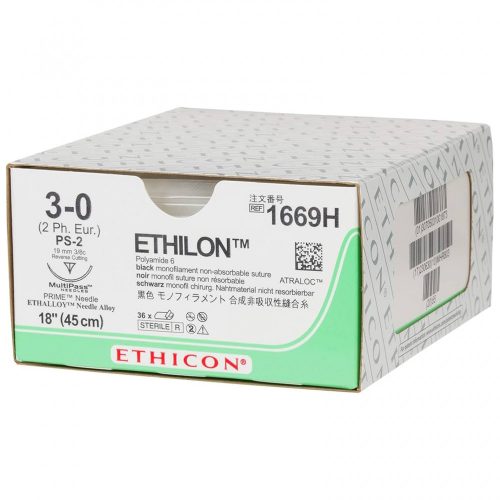 ETHICON ETHILON MONOFILAMENT varróanyag- fonál 3/0 tű 19 mm 36db