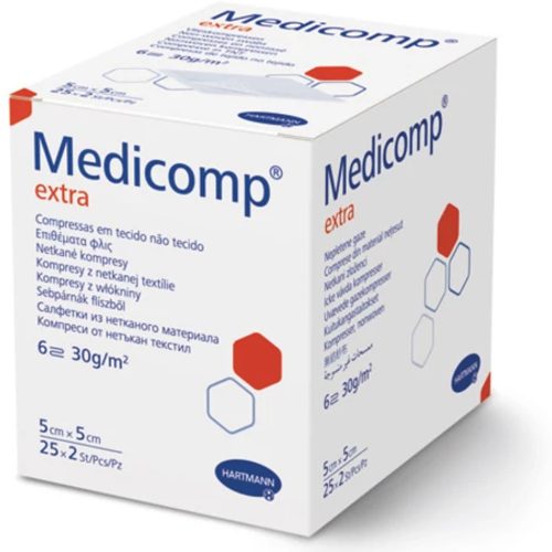 Medicomp Extra steril 6 rétegű mull lap 5x5cm