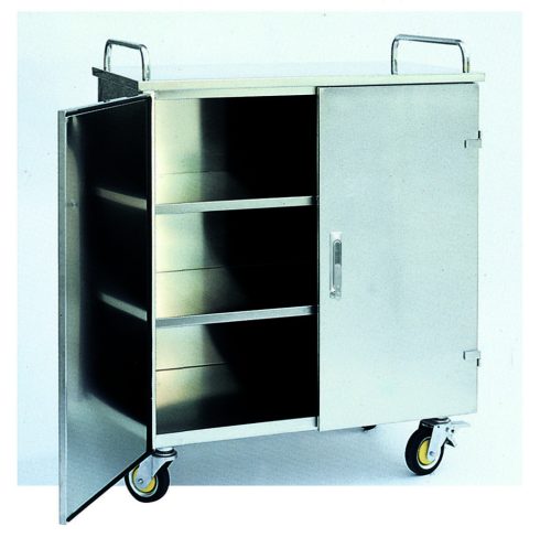 Rozsdamentes steril konténer szállító kocsi Méret:79x67x132 - 6 modul