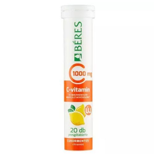 Béres C-vitamin 1000 mg cukormentes pezsgőtabletta citrom 20 db
