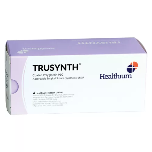 TRUSYNTH felszívodó varrat 3/0 hajlított 1/2 tű 19mm - 75cm - lila 12db