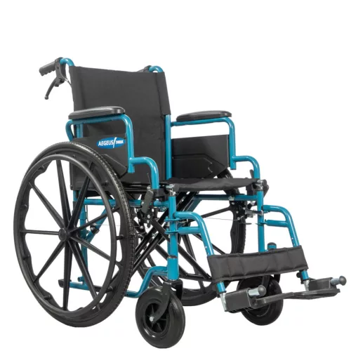 AEGEUS 24' erősített vázú kerekesszék tolókar fékkel 125kg-ig Méret:52cm