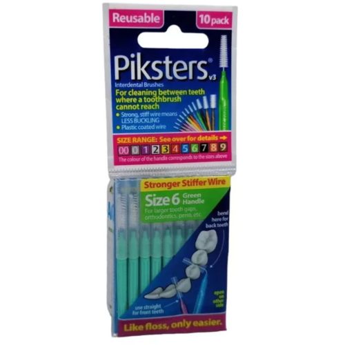 Piksters fogköztisztító kefe 6 zöld 10db