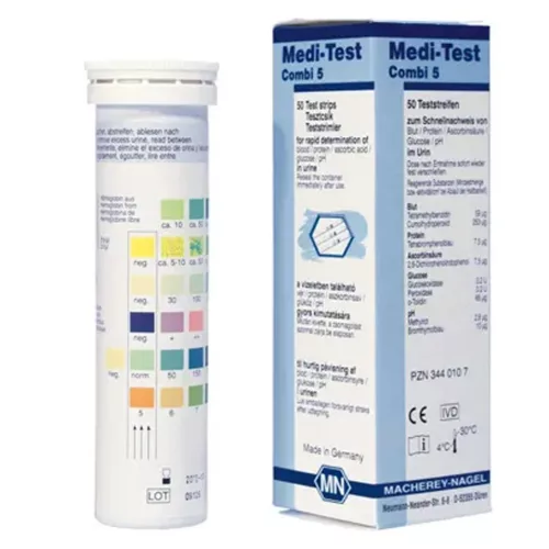 Medi-Test Combi 5 vizelettesztcsík, 50 db/csomag