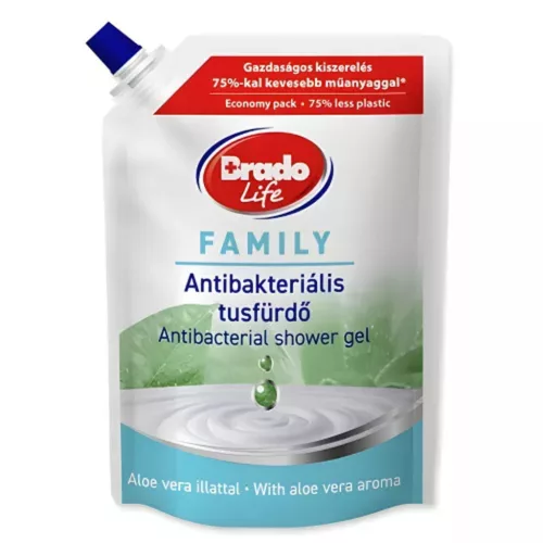 Bradolife antibakteriális tusfürdő 800ml utántöltő family