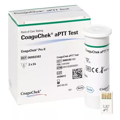 CoaguChek aPTT Test tesztcsík CoaguChek Pro II véralvadásmérőhöz, 48 db/doboz