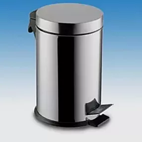   Pedálos hulladékgyűjtő, fedéllel, rozsdamentes acél, fényes, kivehető műanyag betéttel, 30 l