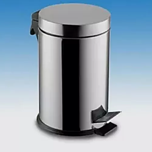 Pedálos hulladékgyűjtő, fedéllel, rozsdamentes acél, fényes, kivehető műanyag betéttel, 30 l