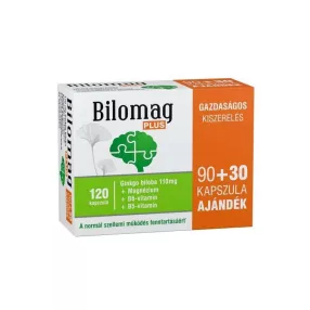   Bilomag plus 110mg gingko biloba kivonatot tartalmazó étrend-kiegészítő kapszula 90+30db 120 db