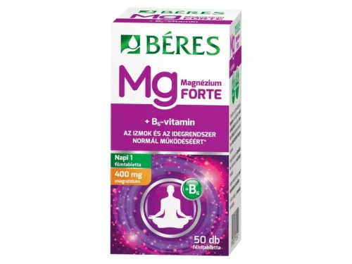 Béres magnézium 400mg+B6 -vitamin forte tabletta 50 db