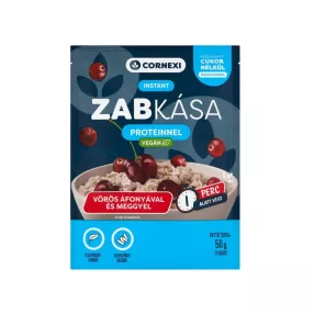   Cornexi vörösáfonyás-meggyes protein zabkása édesítőszerrel, vegán 50g