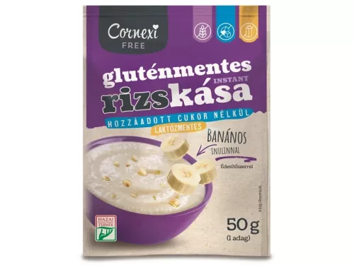 Cornexi gluténmentes rizskása banános hozzáadott cukor nélkül, édesítőszerekkel 50 g