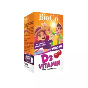   BioCo D3-vitamin 2000 NE cseresznye ízű rágótabletta 90db