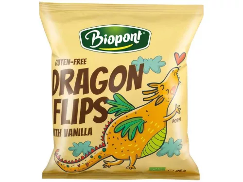 Biopont bio dragon flips kukorica snack valódi vaníliával 25 g