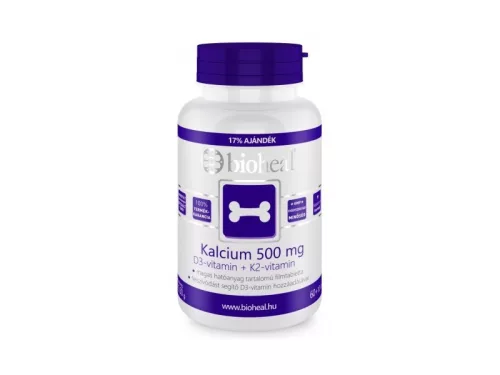 Bioheal Kalcium 500 mg + D3-vitamin +K2-vitamin 70 db