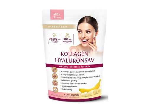 Interherb Kollagén & Hyaluronsav italpor Banán-Split ízű 403g