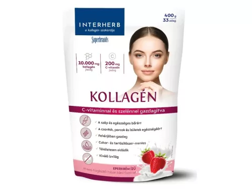 Interherb Kollagén italpor Eperkrém ízű 400g