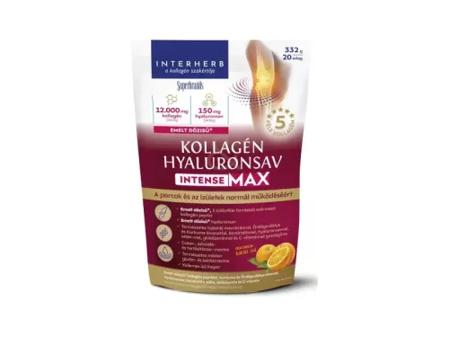 Interherb Kollagén&Hyaluronsav Porcépítő italpor Intense -Max Narancskoktél ízű 332 g