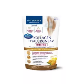  Interherb Kollagén&Hyaluronsav Porcépítő italpor Intense nádcukorral,Narancs ízű 360 g