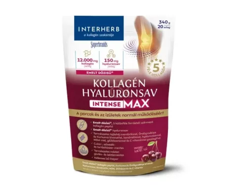 interherb Kollagén & Hyaluronsav Porcépítő italpor Intense-Max meggy ízű 340 g