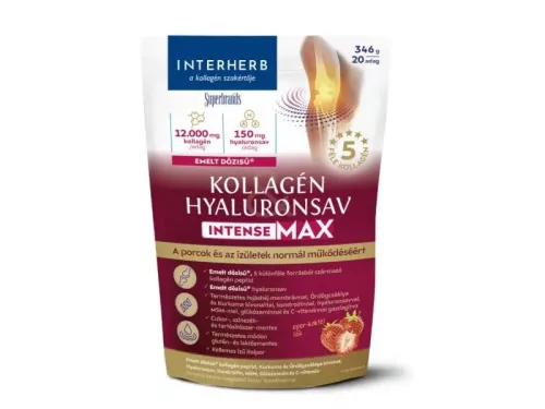 Interherb Kollagén & Hyaluronsav Porcépítő italpor Intense-Max eper ízű 346 g