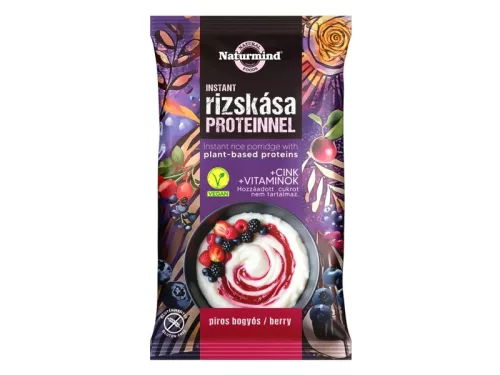Naturmind Proteines Gluténmentes Instant rizskása - piros bogyós 44g